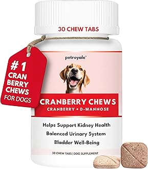 Petroyale Cranberry Chews for Dogs – UTI Support & Bladder Support – Cranberry Supplement for Dogs – Dog Kidney Support – Urinary Tract & Bladder Control – 30 Natural Chews