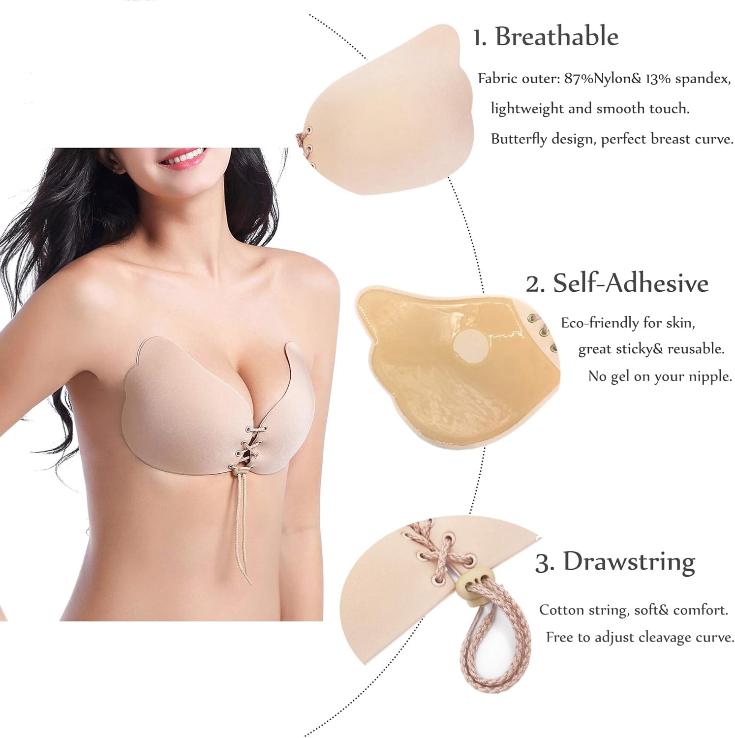 Sticky Strapless Backless Adhesive Bra for Women - Invisible Push-Up - Image 6