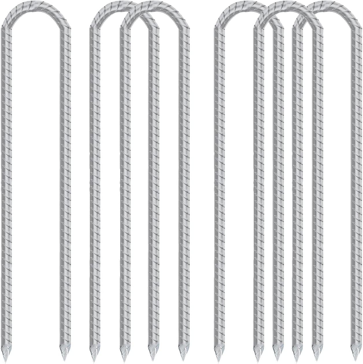Galvanized Rebar Stakes Heavy Duty with Threaded, Ground Anchors Stakes