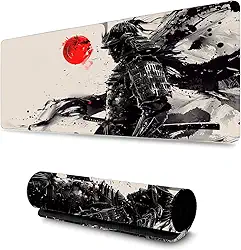 Mouse Pad Gamer Profissional Confortável Antiderrapante Escritório e Games 90x40cm Diversas Estampas Samurais (Samurai | 4)