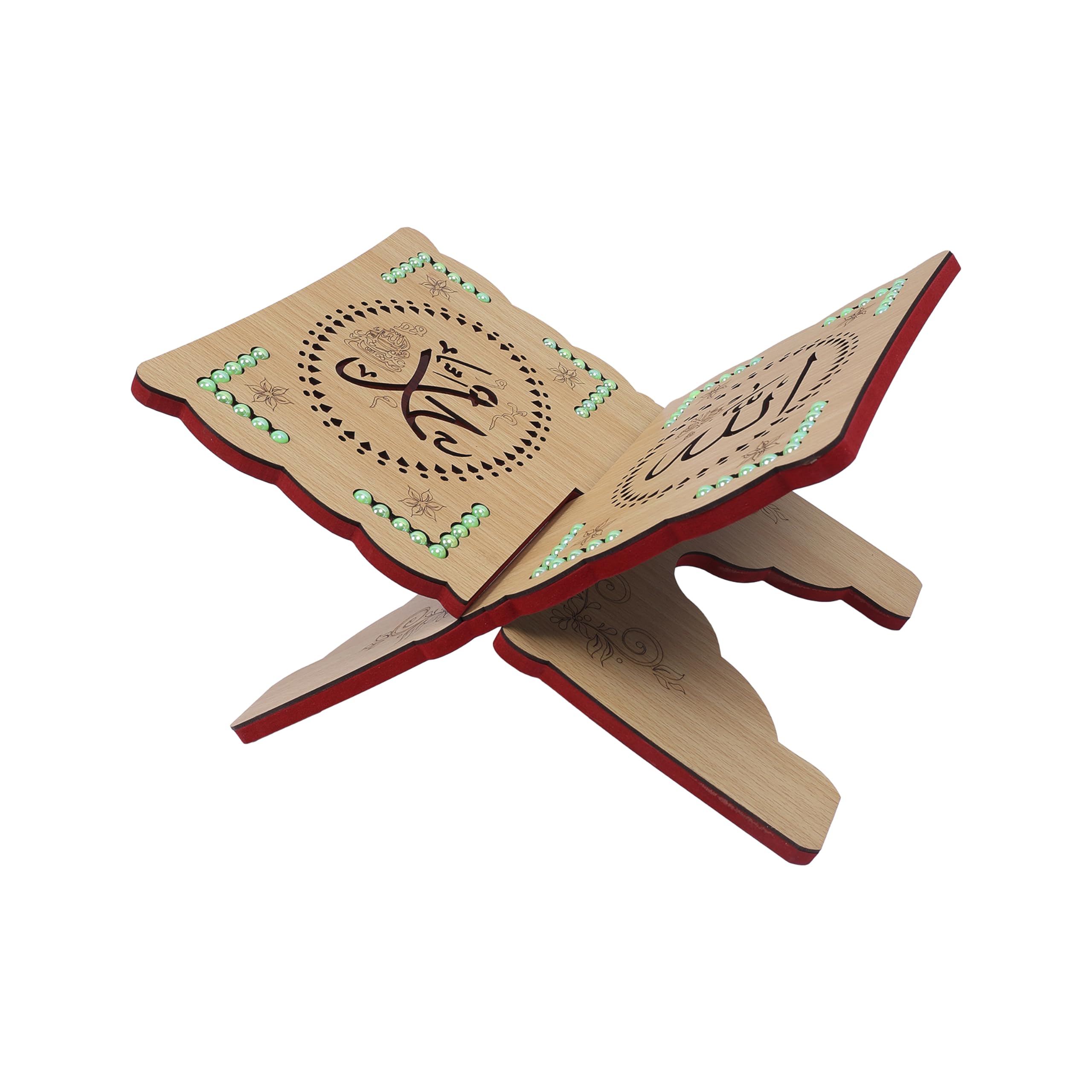 K5 Rehal Religious Book Stands Handmade & Handcraft MDF Wooden Book Holder Display Stand Folding Religious Prayer Free Reading Stand, Rehal for Religious Holy Books (K5-SJ1-007(33x23))-image-17