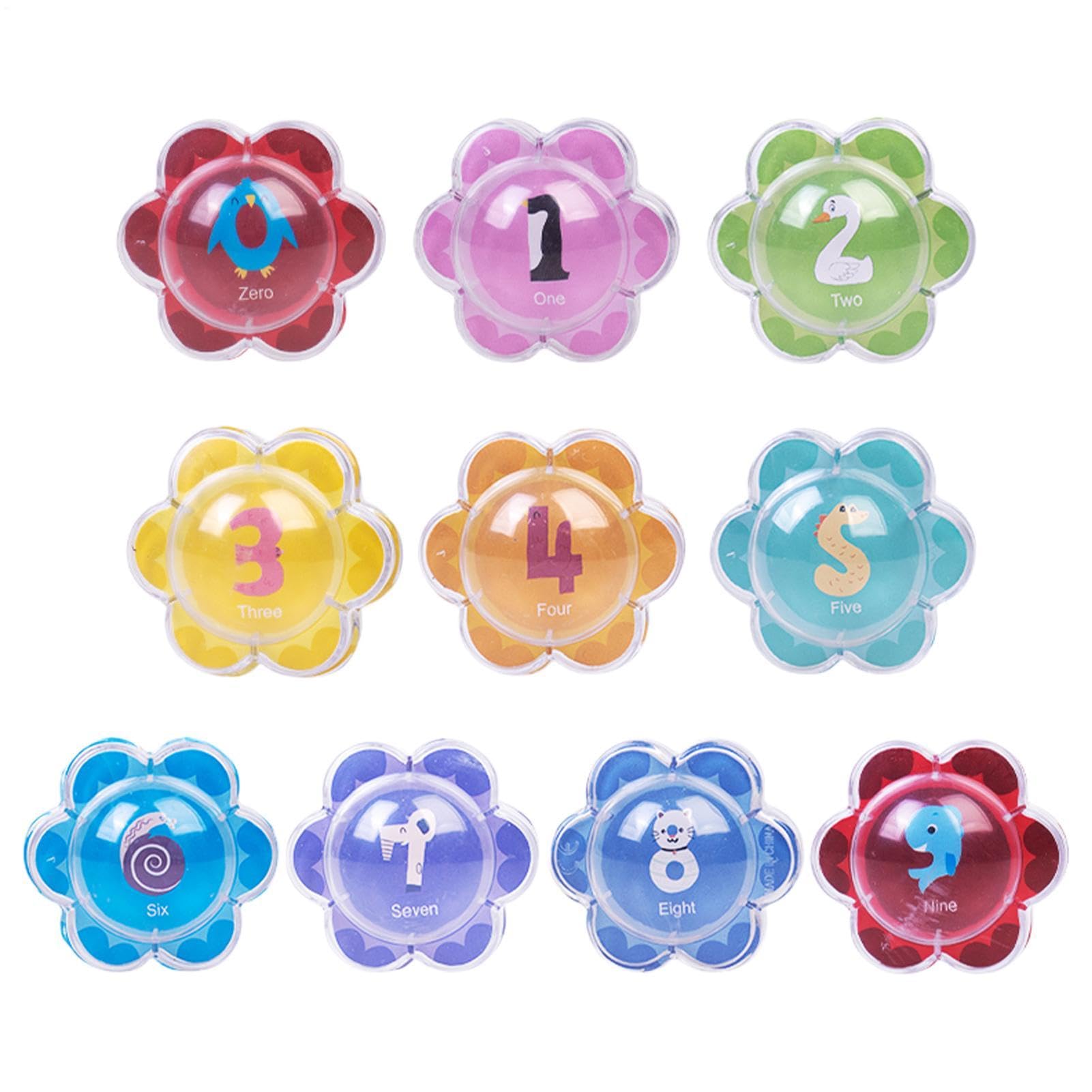 Bathtub Number Toys - 10pcs Floating Counting Balls for Kids | Waterproof Sensory Bathroom Toyss for Pool & Shower | Durable ABS Learning Set Early Education & Interactive Playcc