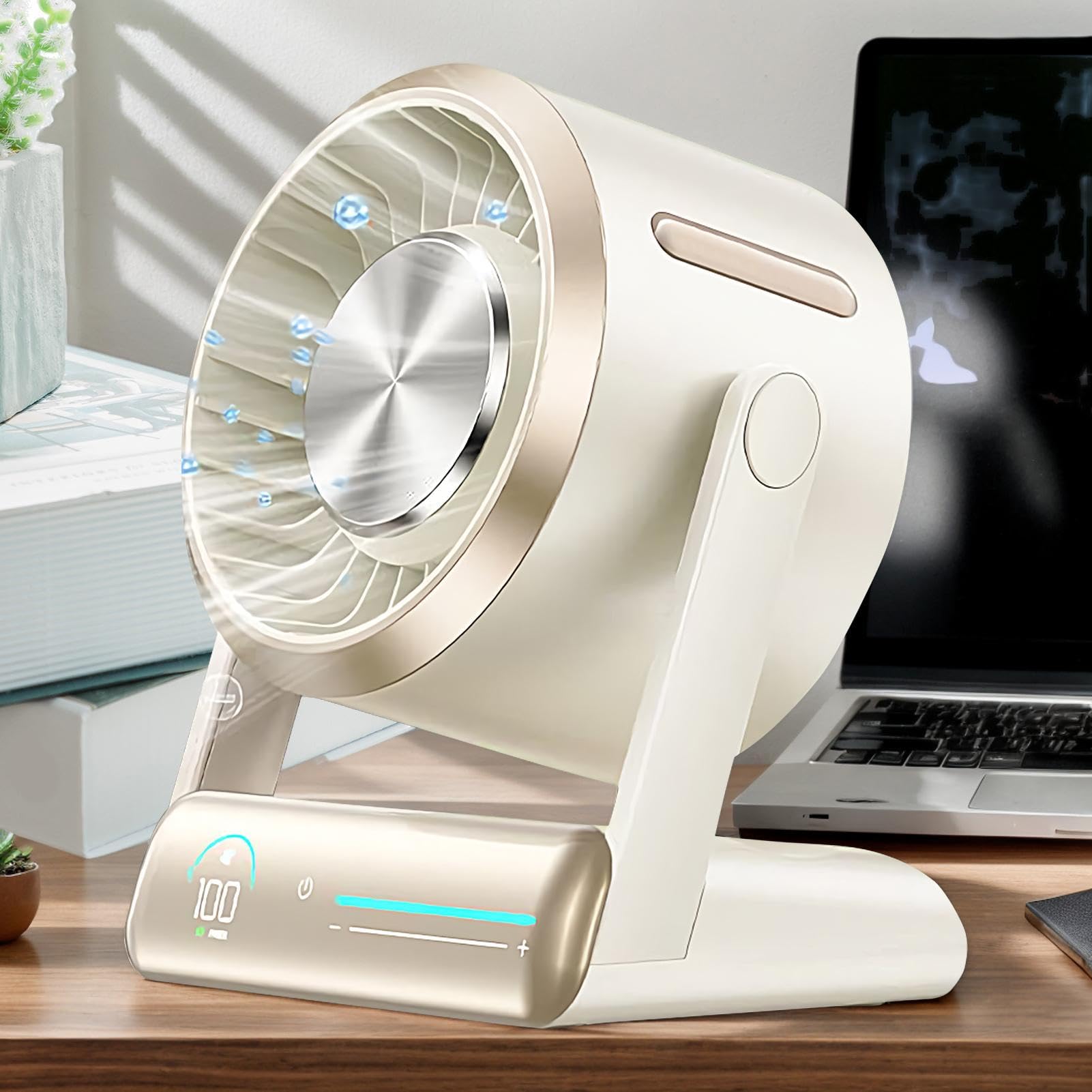 Ventilador De Escritorio 100 velocidades, potente refrigeración portátil | Ventilador De Escritorio Recargable Para Dormitorio Cocina Oficina Escuela Camping Viaje Verano Playa Picnic