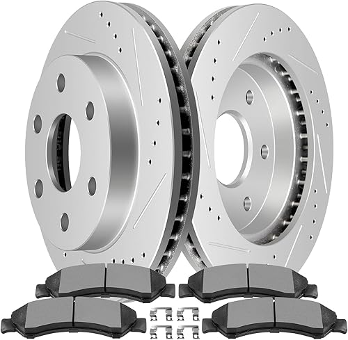 Miniatura 85 de Kits de frenos y rotores, rotores de freno SCITOO y 8 pastillas de cerámica para 08-12 para Chrysler Town & Country, 08-12 para Dodge Grand Caravan