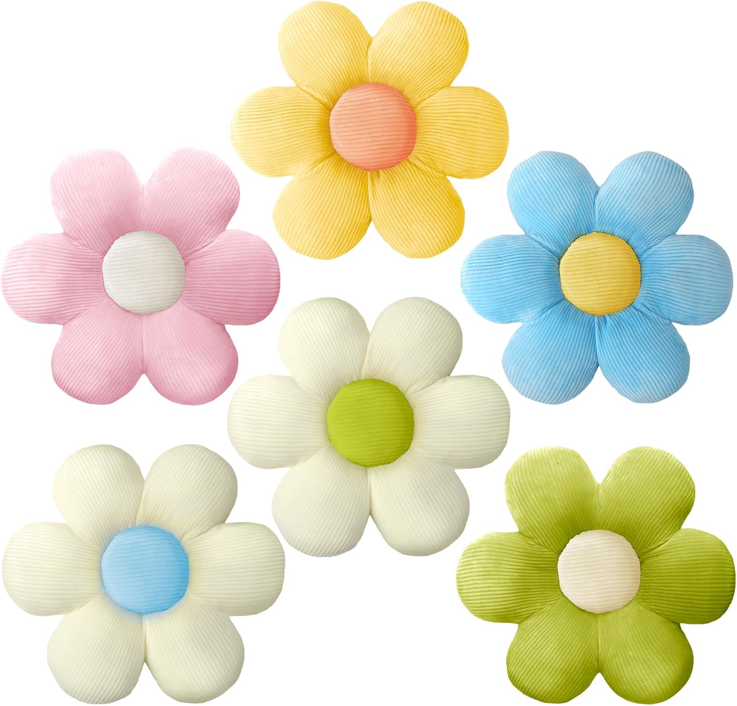 Sratte 6 Pcs Flower Pillows Flower Shaped Throw Pillows