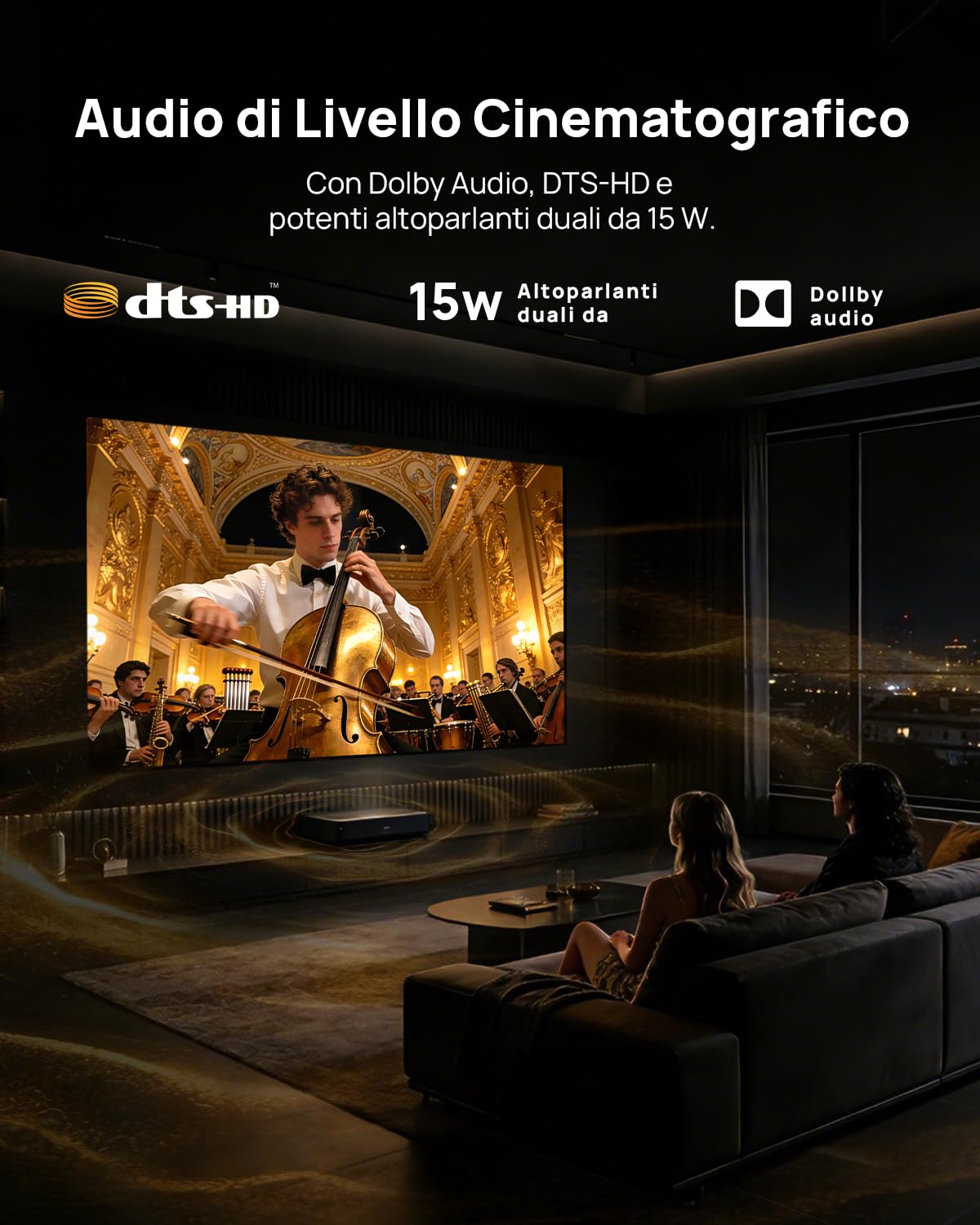 WEMAX Nova Pro Proiettore Ultra Corto 4K UST, 150" ALPD Laser TV con Smart Google TV, 2100 Lumen ISO, Dolby Audio DTS-HD, Proiettore Home Cinema per Film, WiFi Bluetooth, Assistente Google Integrato