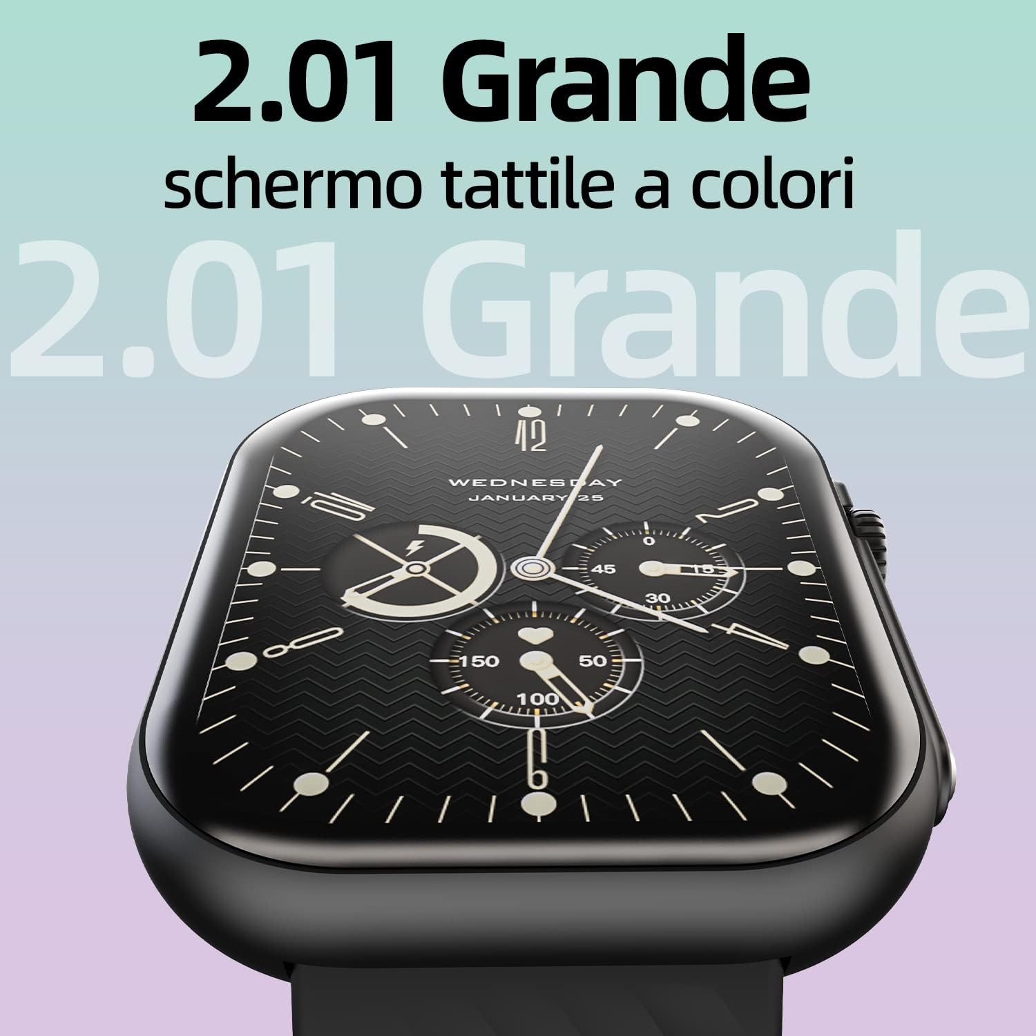 HOLALEI Smartwatch, 2.01 Orologio Intelligente Uomo Donna con Effettua e Rispondi alle Chiamate, Smart Watch con Cardiofrequenzimetro/SpO2, Fitness Tracker 123 Modalità Sportive per Android iOS HOLALEI Smartwatch, 2.01 Orologio Intelligente Uomo Donna con Effettua e Rispondi alle Chiamate, Smart Watch con Cardiofrequenzimetro/SpO2, Fitness Tracker 123 Modalità Sportive per Android iOS