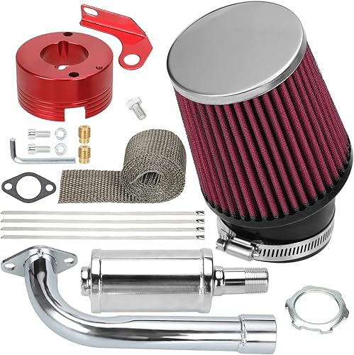 YOXUFA Kit de silenciador de cabezal de escape de filtro de aire mejorado Etapa 2 para Predator 420cc 301cc 389cc GX390 GX270 8hp 13hp Mini Bike Go