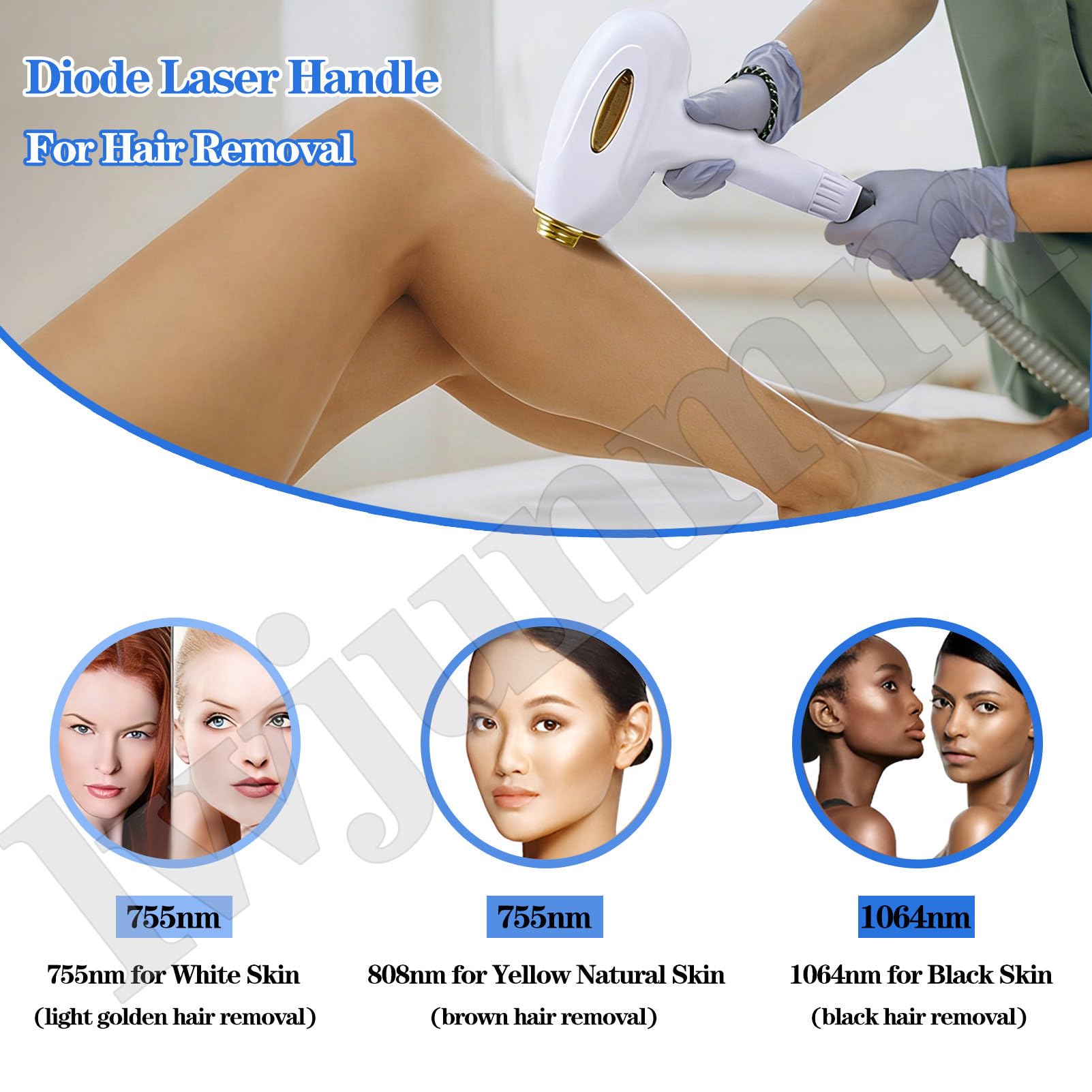 2 Maniglia 808Nm Ghiaccio Titanio Laser Depilazione 500-1000w Diodo Laser Macchina per depilazione ipl per Il Salone della Clinica DualHandles-5Bars