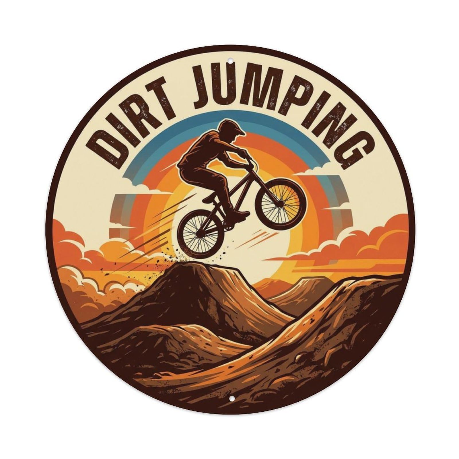Vintage Dirt Jumping Extreme Sports Metal Tin Sign