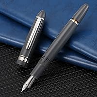 Vista 5 de Majohn P136 Pluma Estilográfica de Pistón con Plumín Fino con Caja, Juego de Pluma de Escritura de Resina Gris
