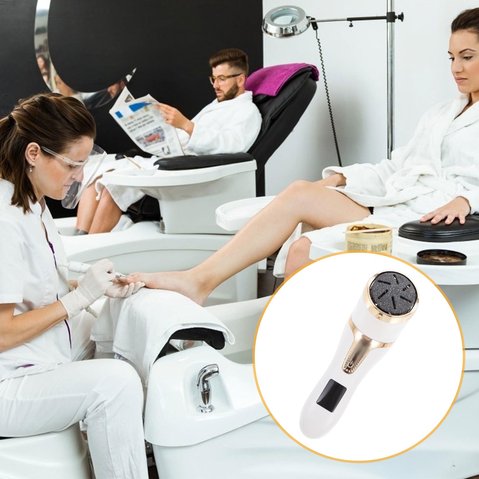 IMIKEYA Elektrische Hornhautfeile mit 1200mah Akku für Pediküre Tragbarer Abs Fuß Hornhautentferner zur Entfernung Harter Haut für Professionelle und Private Anwendung