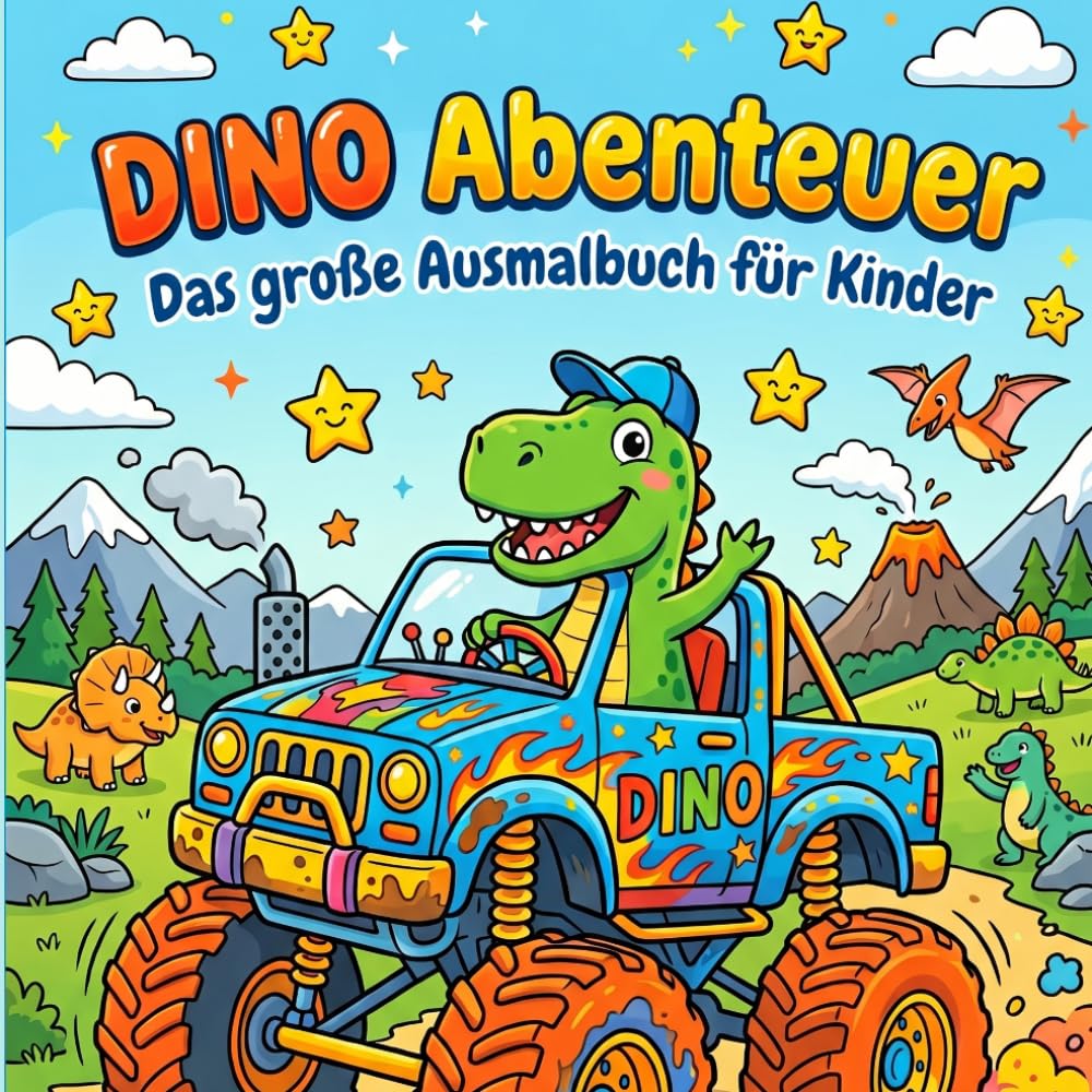 Dino Abenteuer: Das große Ausmalbuch für Kinder ab 4 Jahren