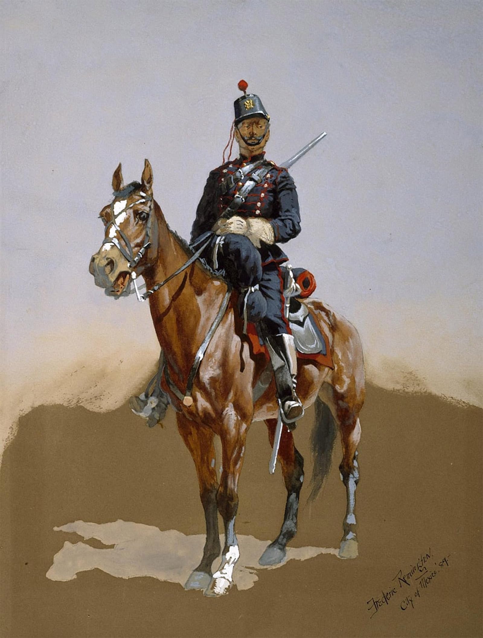 SERENDIPITP Abstract Painting Mural Print Picture Wall Decor Painting the Gendarme by Frederic Remington Vintage Wall Artwork for Home Decor 60x90cm
