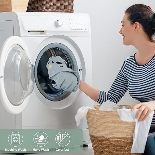 Miniatura 6 de FIOBEE Toallas de baño con capucha para bebé, 100% muselina para recién nacido, con diseño de animales, ultrasuaves y absorbentes, esenciales