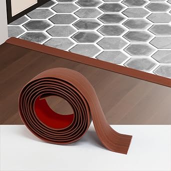Floor Transition Strip - Self-Adhesive PVC Trim for Carpet to Flooring, Threshold Gap Cover Cherry, 1.57in*4ft