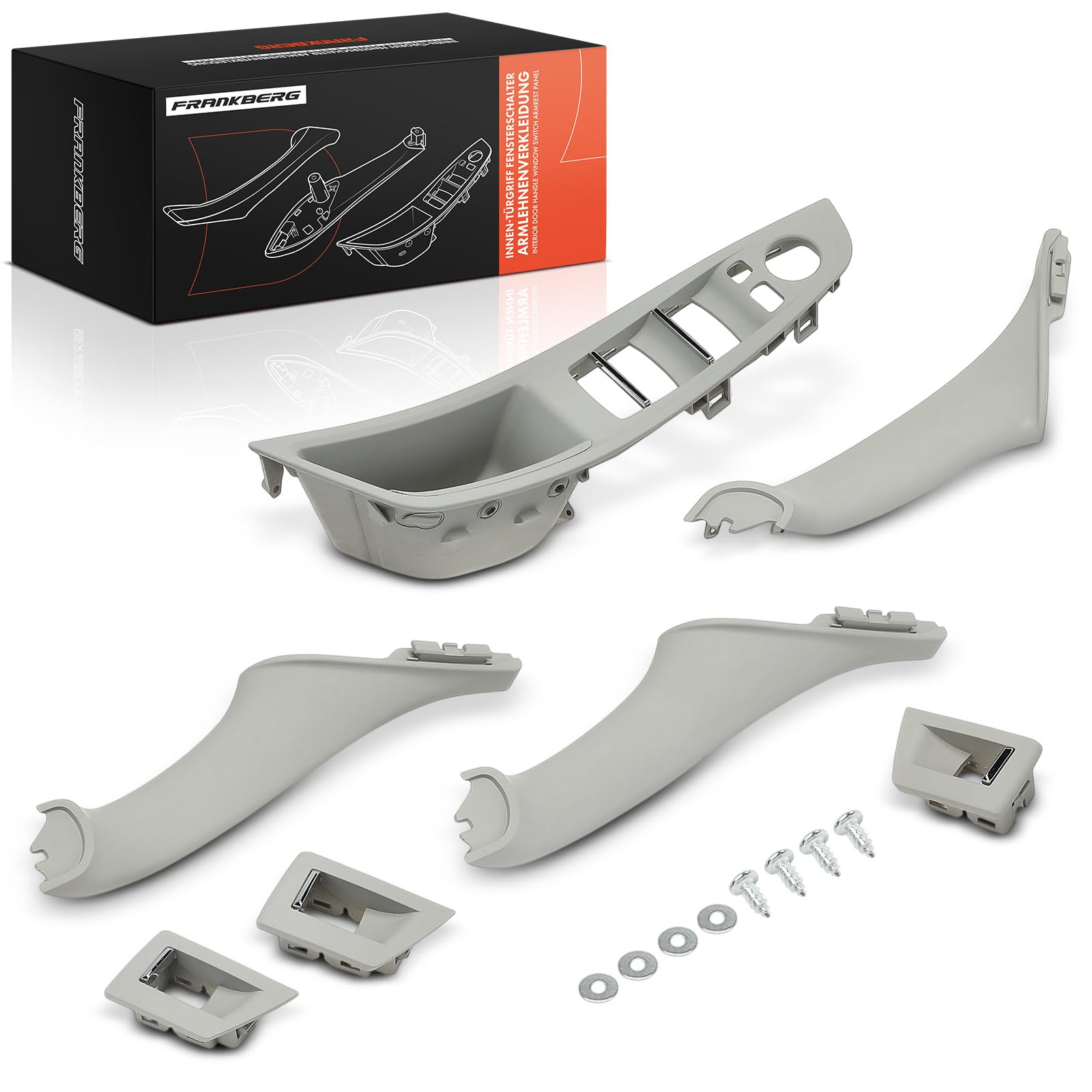Frankberg 7x Türgriff Innenausstattung Vorne Hinten Grau Kompatibel mit 5er F10 520 523 525 528 530 535 550 5er Touring F11 520 523 525 528 530 535 550 Replace# 51417225856