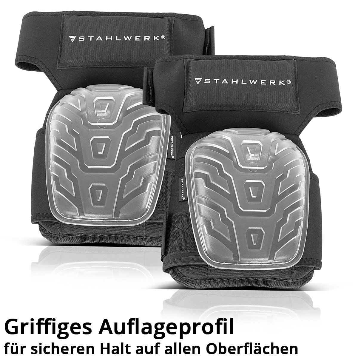 STAHLWERK Professionelle Knieschoner Knieschützer Kniepolster formstabil, hochbelastbar und abriebfest