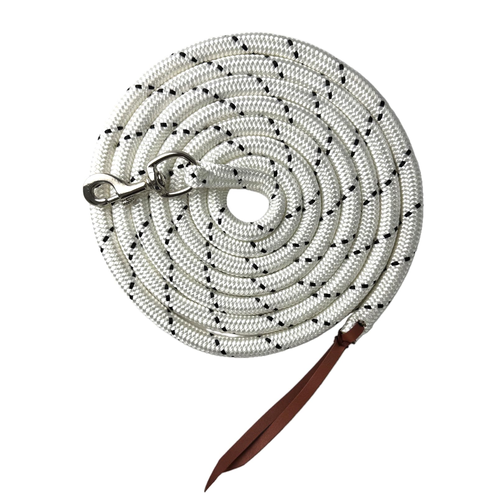 JA4016 Westernrope Bodenarbeitsseil aus Extra Starkem Nylon Führseil für Horsemanship mit Hochwertigen Metallbeschlägen Robuster Strick für Training (Karabinerhaken, 300 cm)