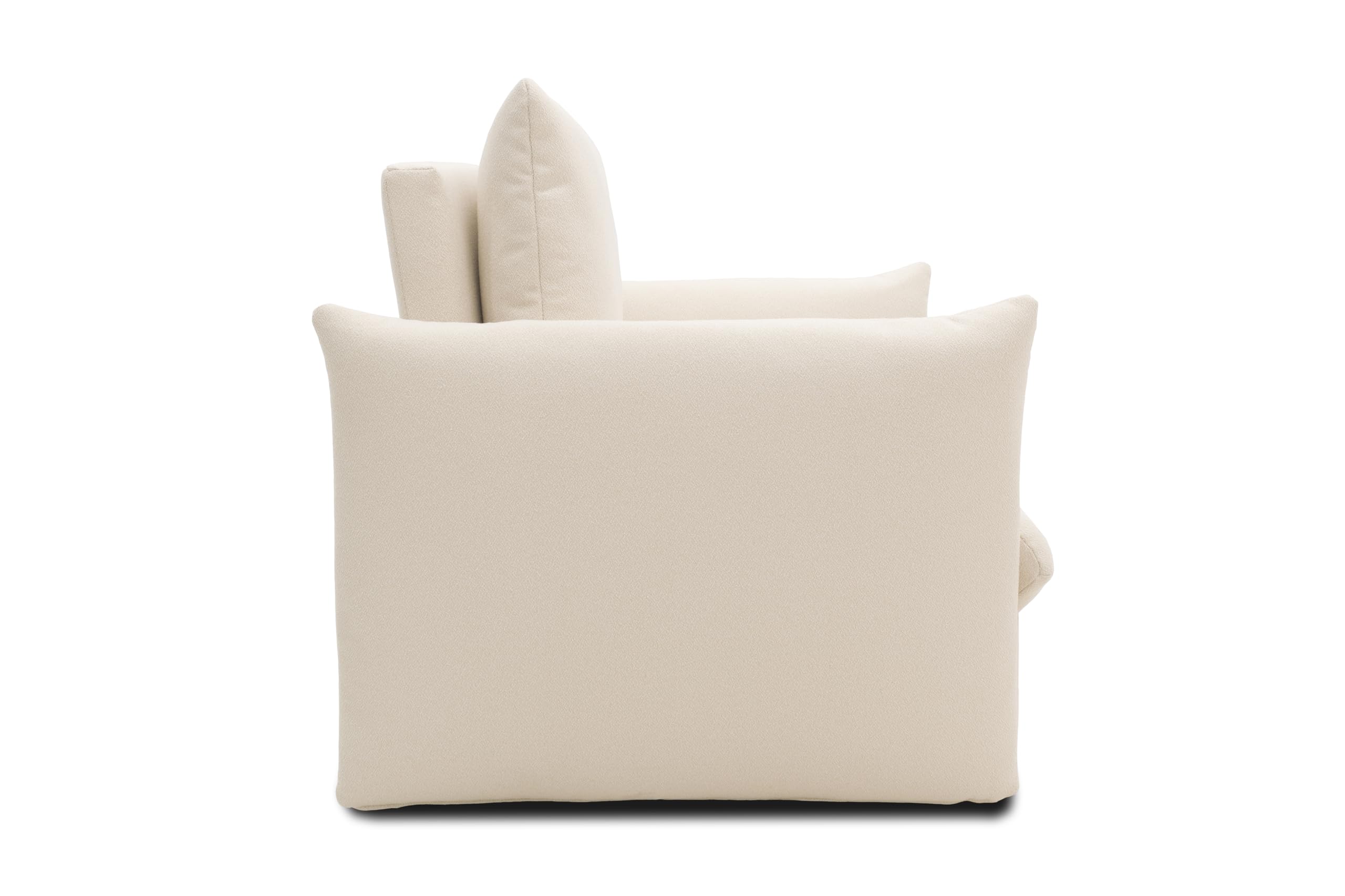 DOMO. collection Sessel Cloud Box, Armsessel mit Schlaffunktion und Boxspringfederung, Schlafsessel, Boxspringsessel, Polstersessel, 120 x 97 x 100 cm (BxTxH), Creme