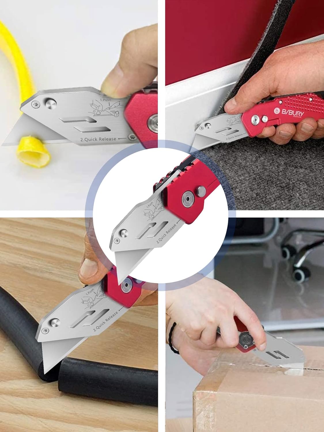 Gеt Dіѕсоunt 70% Prісе Utility Knife, BIBURY Upgraded Version Heavy Duty Box Cutter, Pocket Carpet knife with 10 Replaceable SK5 Stainless Steel Blades, Belt Clip, Easy Release Button, Quick Change and Safety Lock-Red 🛒 Flаѕh Sаlе Utility Knife, BIBURY Upgraded Version Heavy Duty Box Cutter, Pocket Carpet knife with 10 Replaceable SK5 Stainless Steel Blades, Belt Clip, Easy Release Button, Quick Change and Safety Lock-Red