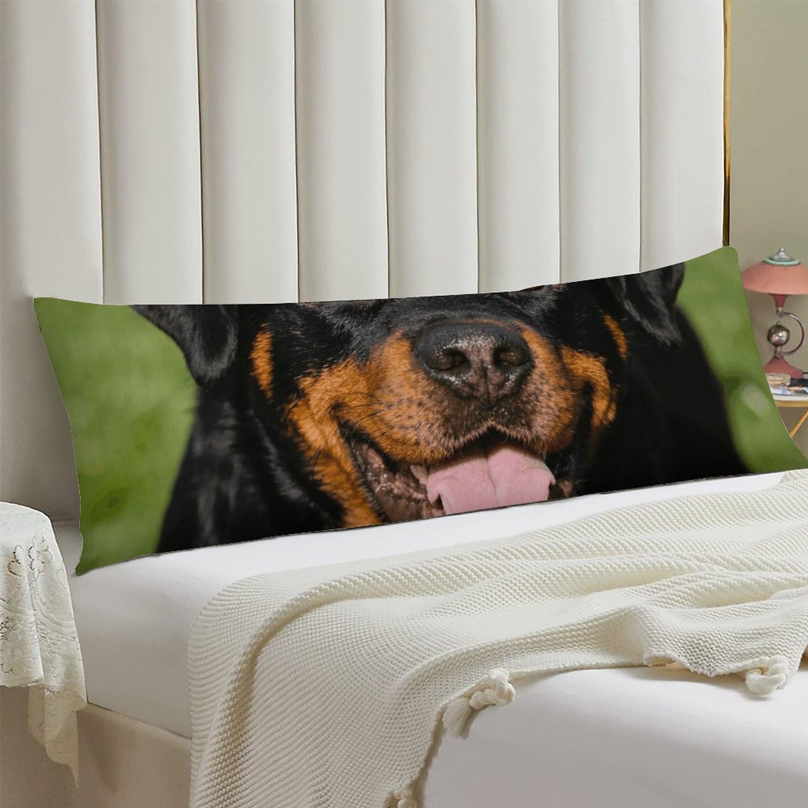 Body Pillow Cover 20x54 Long Pillow Case with Invisible Zipper Breathable Microfiber Rottweiler Pillowcase Soft Cozy Protector for Bedroom Couch Sofa Bed Home Decor All Seasons