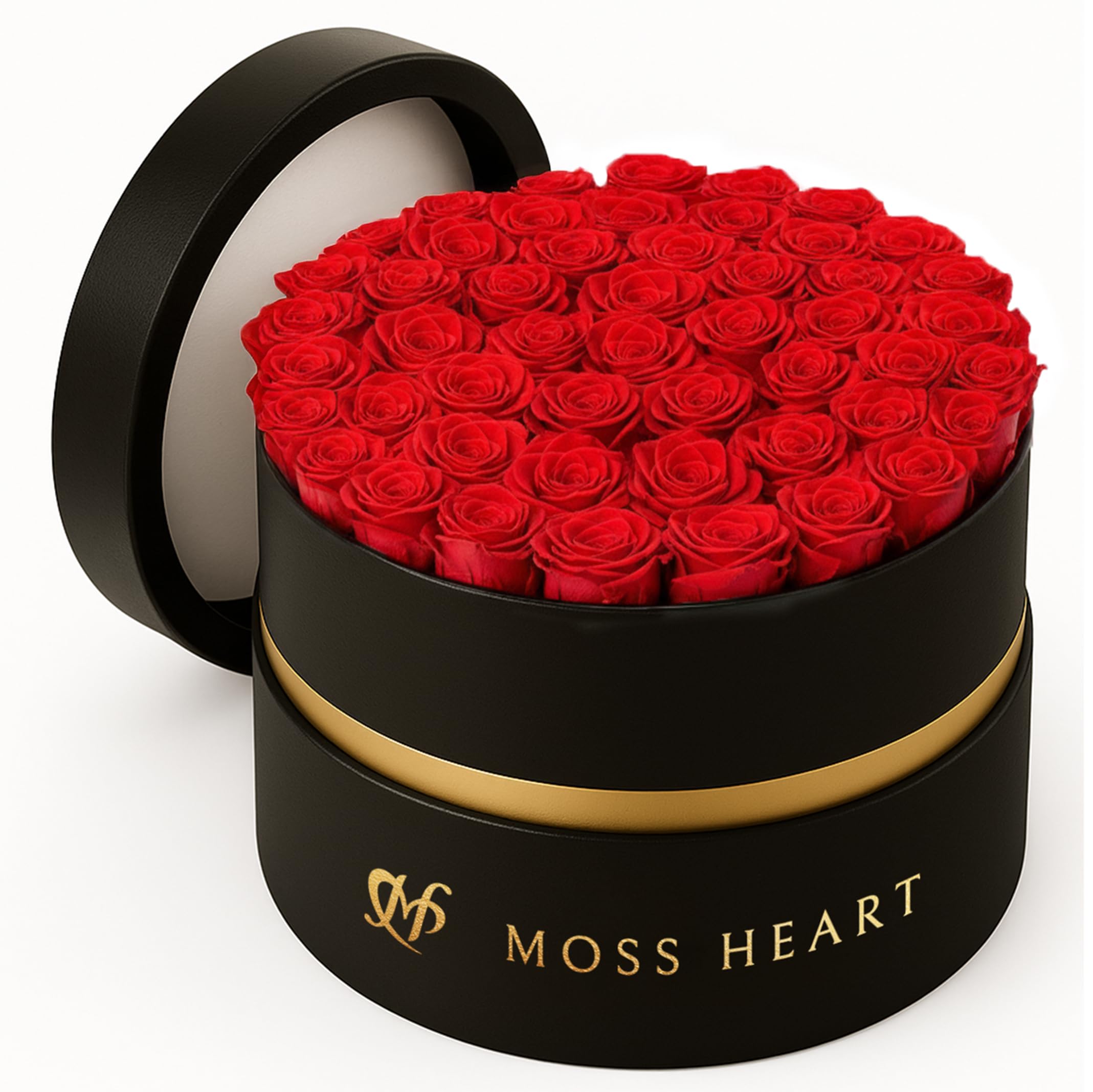 Moss Heart 50 Petite Preserved Roses