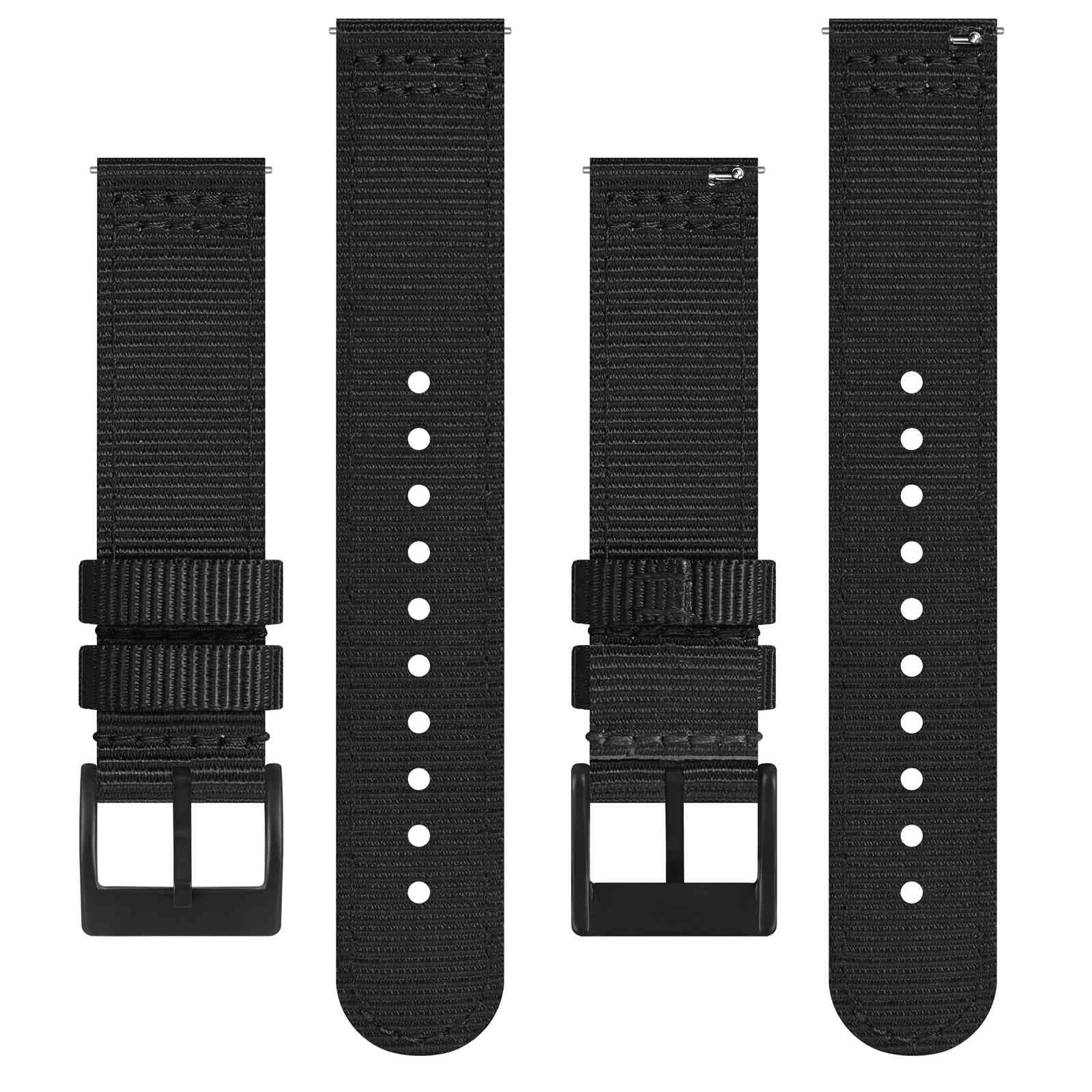 BISONSTRAP Cinturini in Nylon da Uomo, Cinturino per Orologi Militari, Sgancio Rapido, Fibbia Spazzolata, Larghezza Cinturino 18mm 19mm 20mm 22mm