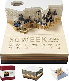 Time Piece Calendar- 2026 3D Timepiece Pocket Calendar, Desk Calendar with Lights Smart Desktop Memo Pad for Desk Decorations.