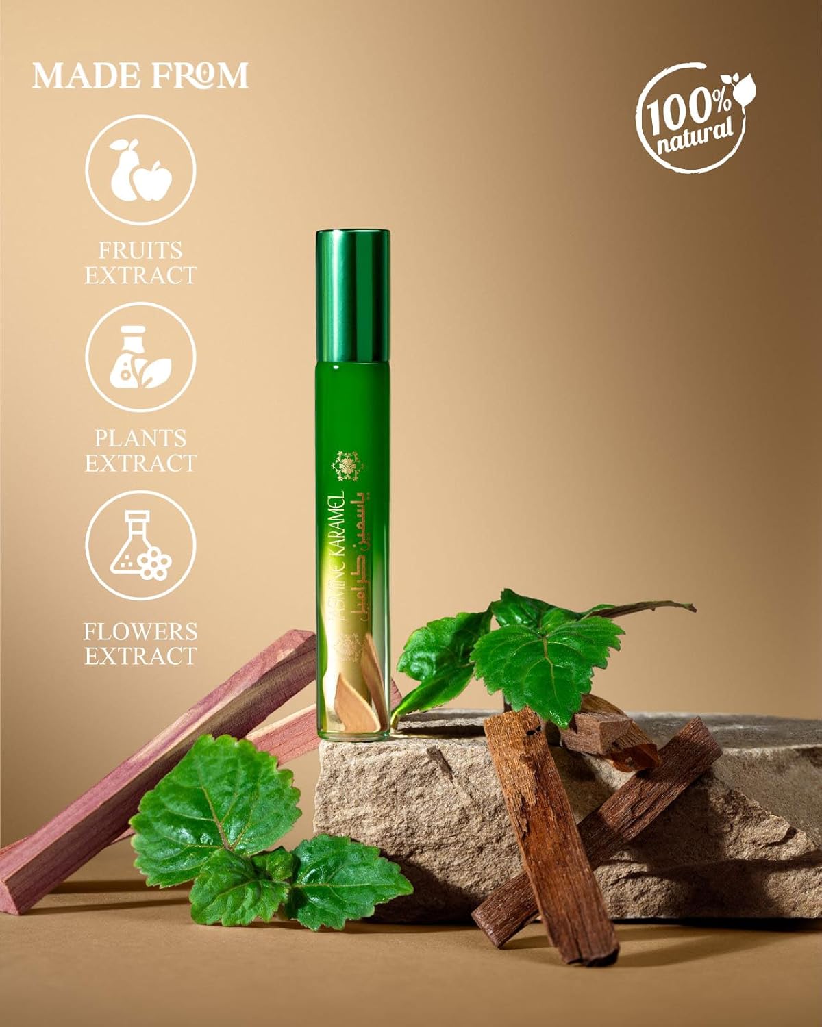 Natural Organic Perfume Oil - Arabian Magic For Body & Hair - Long Lating Highly Concentrated - Vegan Chemical Free - Sweet & Woody Notes of Patchouli & Sandalwood (10ml)