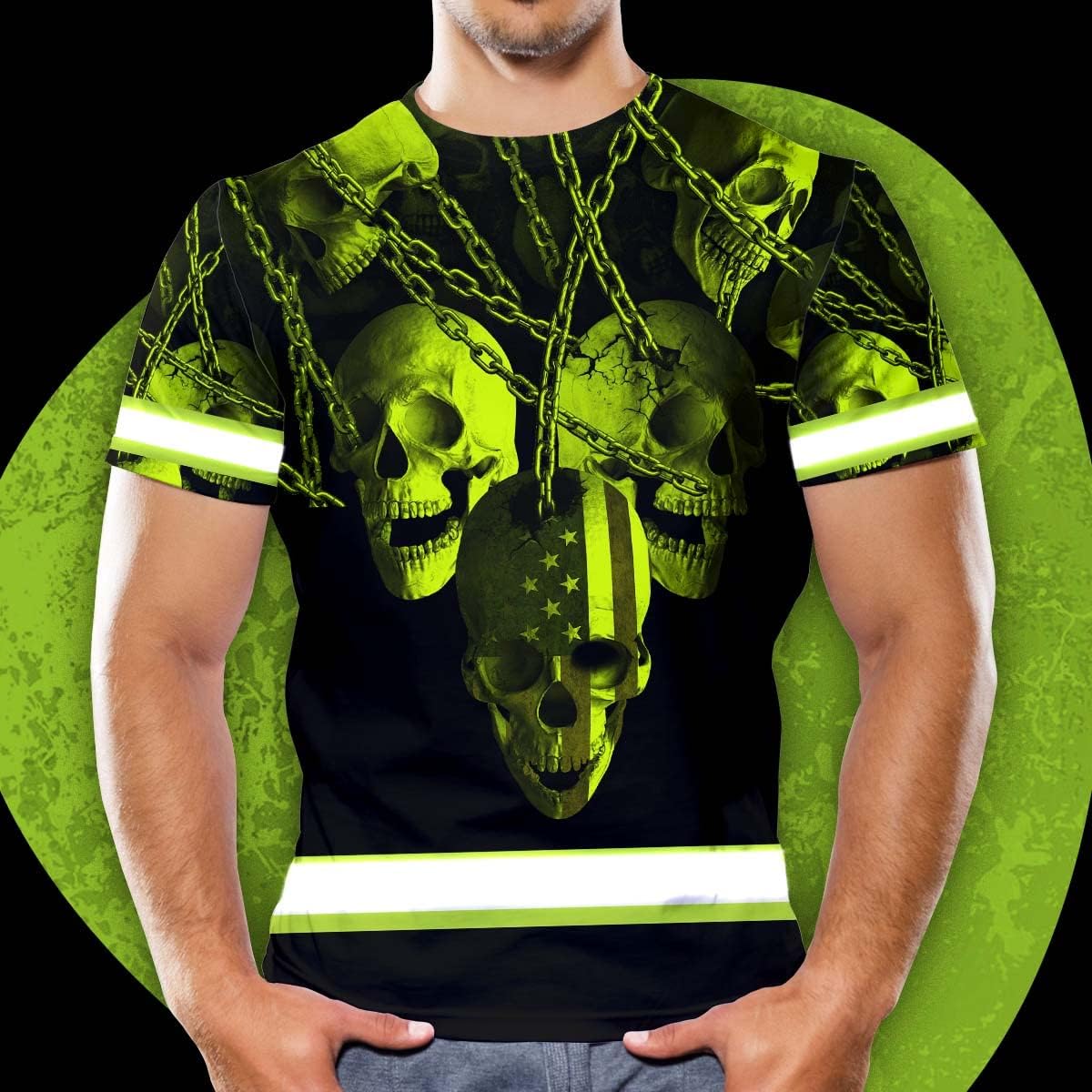 High Visibility Shirt Men Reflective Safety Shirts Custom Name for Patriot, Patriotic, Veteran, Military