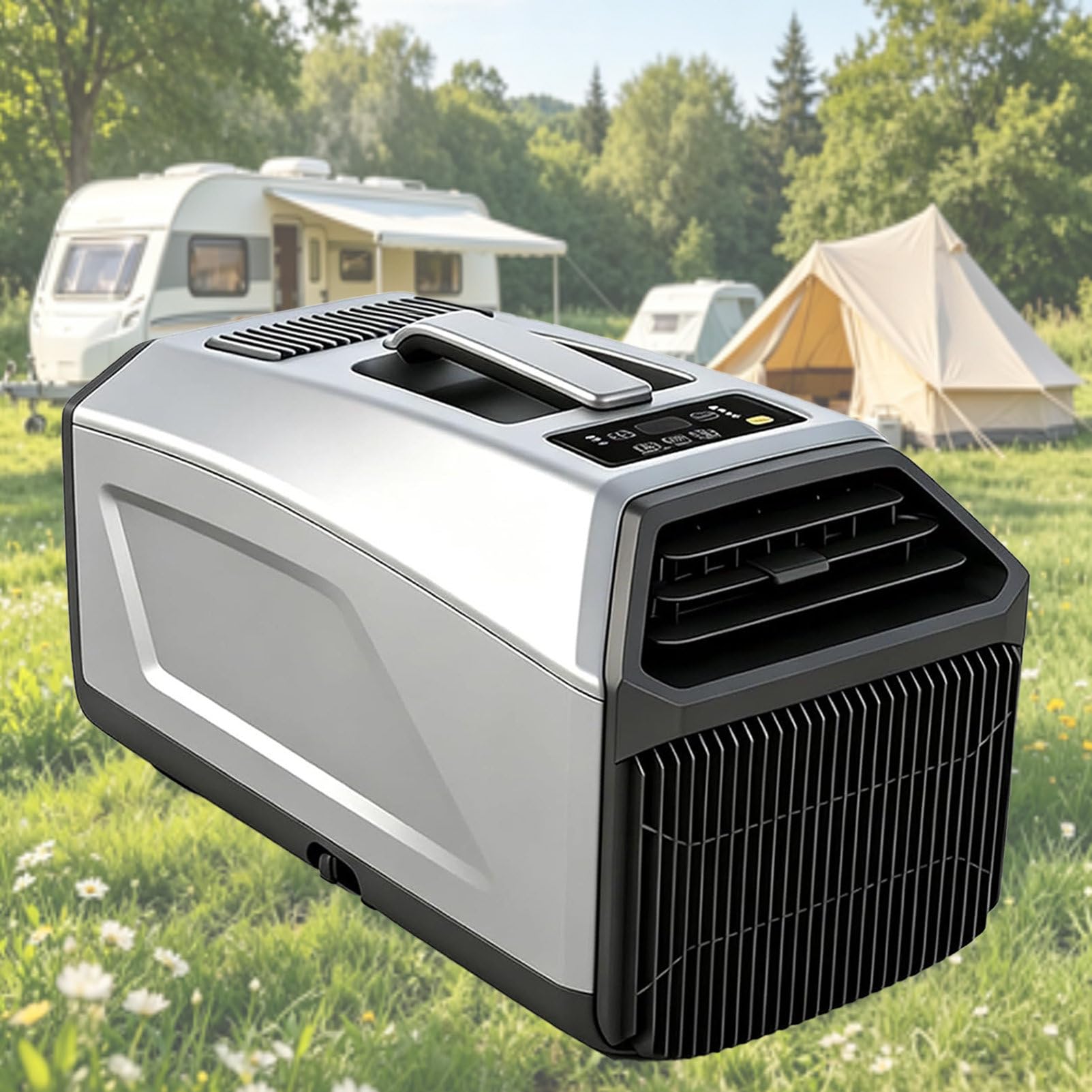 Pvxa Camping Air Conditioner 5100BTU, Portable Air Conditioners for Small Rooms, Mini Portable Air Conditioner for Car, Compressor Refrigeration, for Garage and Pet Grey-1300W