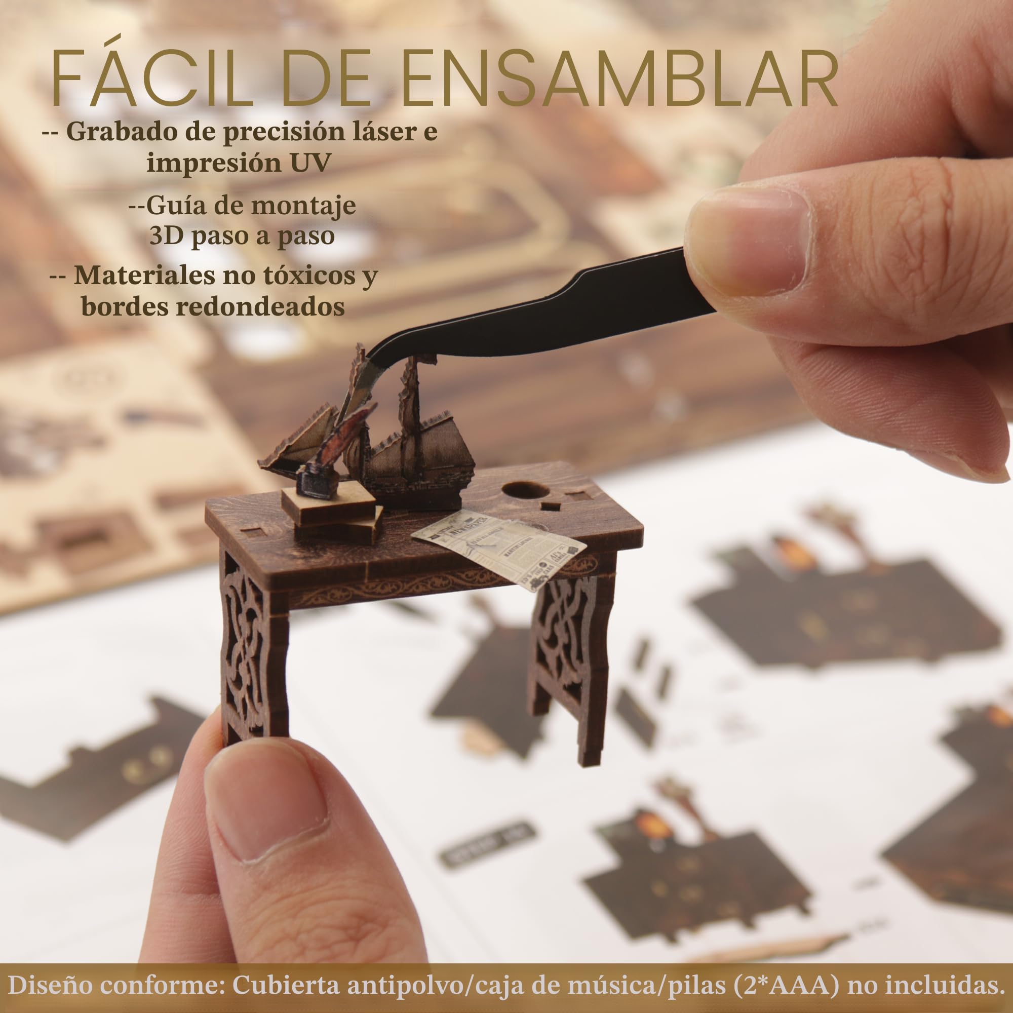 CRIOLPO DIY Book Nook Kit - Casas en Miniatura para Montar con Muebles y Luces LED - Maquetas Adultos Decoración Creativa para Estanterías