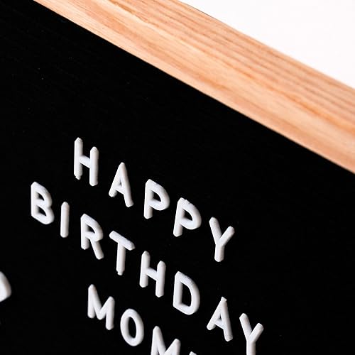 Miniatura 4 de Tablero de letras de fieltro negro  Marco de madera manchado oscuro elegante con letras blancas  Tableros de letreros intercambiables de primera