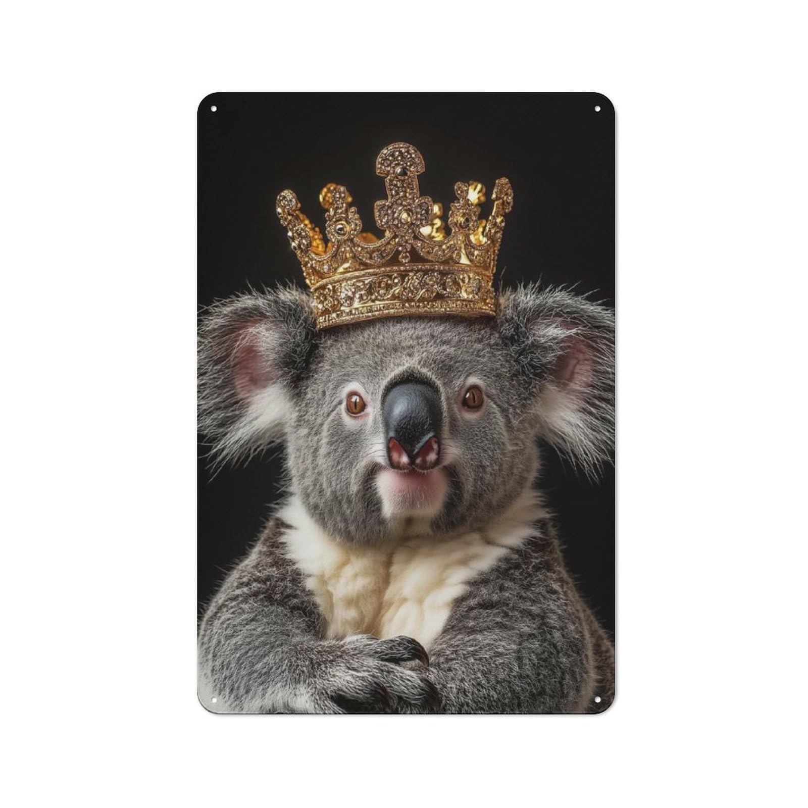 Junmoney Style Koala King Outdoor Room Metal Wall Decor 30X20cm, Rustic Tin Sign For Shed, Garden Room, Porch Or Garage
