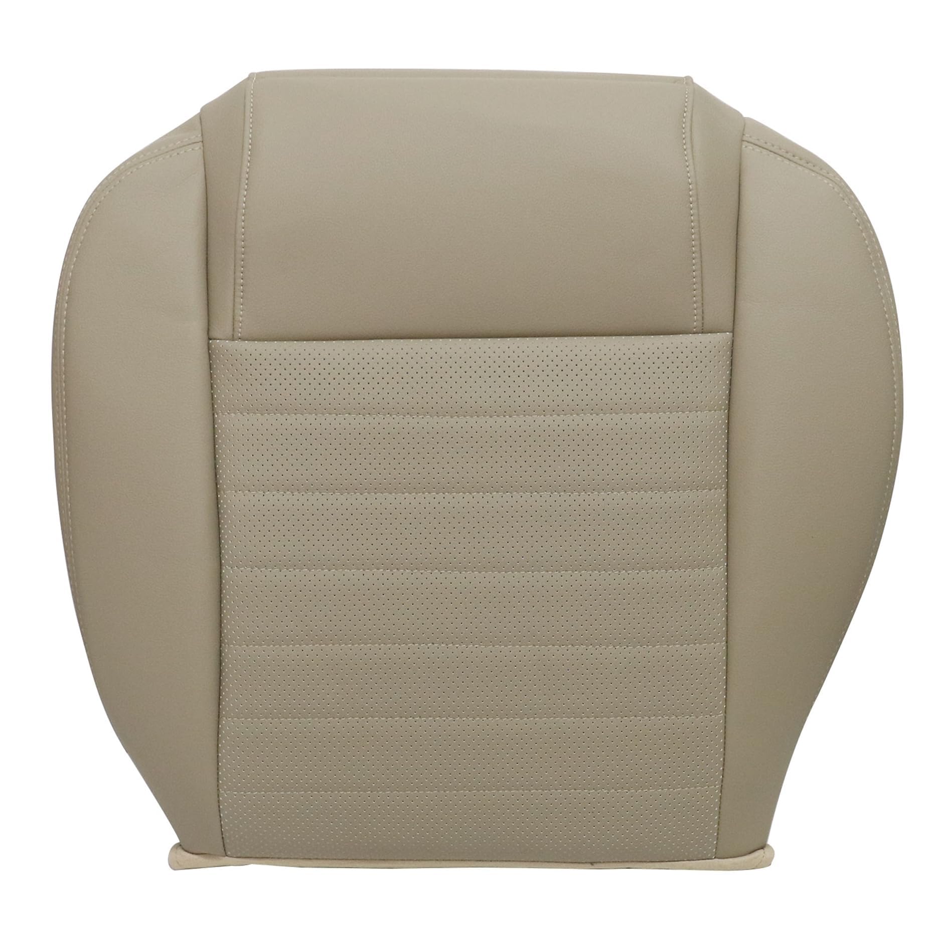Driver Side Bottom Perforated Leather Seat Cover Tan Compatible with Ford Mustang GT 2005 2006 2007 2008 2009