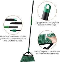 Vista 5 de Eyliden Escoba, escoba angular con mango largo de 57 pulgadas Se adapta a limpieza de alta resistencia, también funciona bien con polvo fino