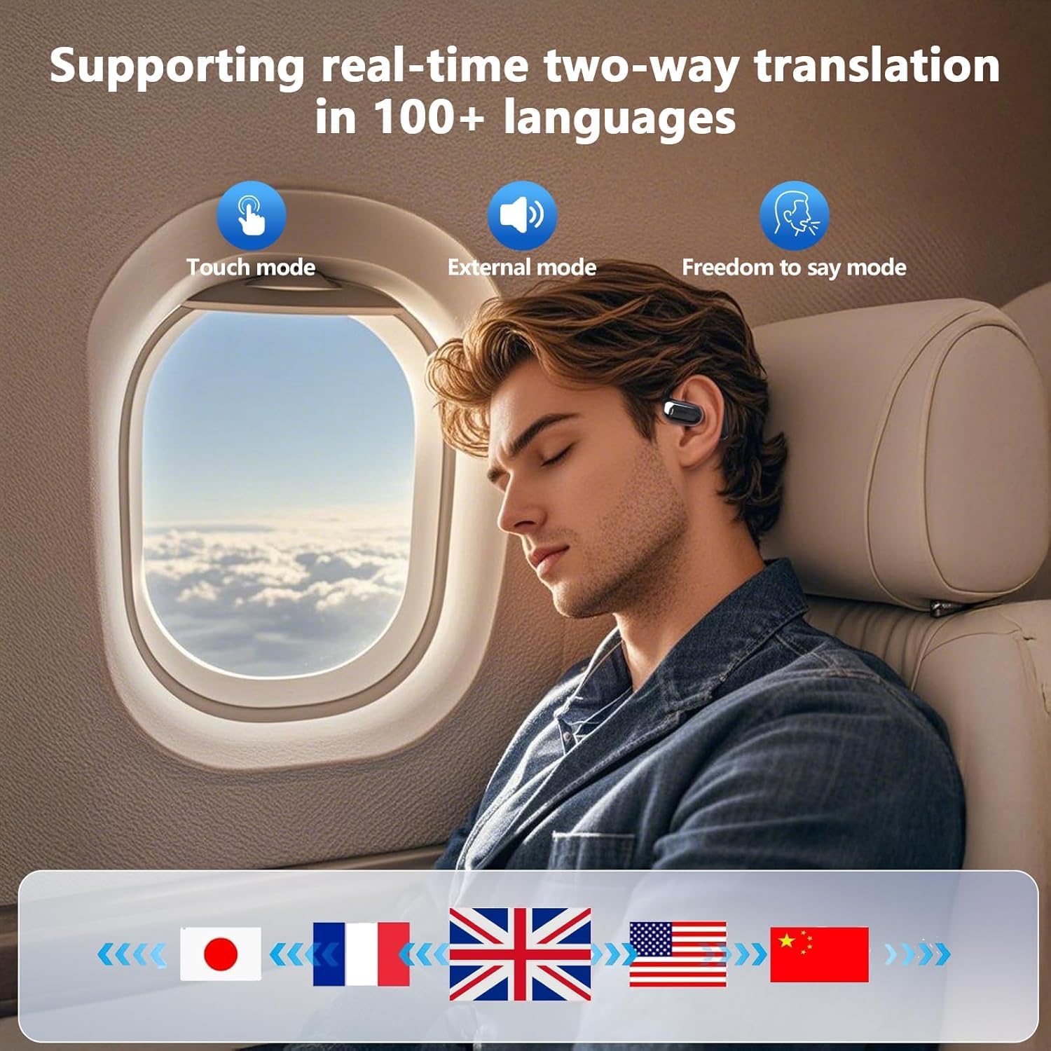 Translation Earbuds Real Time - AI 144 Language Translator Earbuds, Audifonos Traductores Inglés Español, 3-in-1 Translating Device, Translate Ear Buds for Travel Business Learning with Charging Case - Image 9