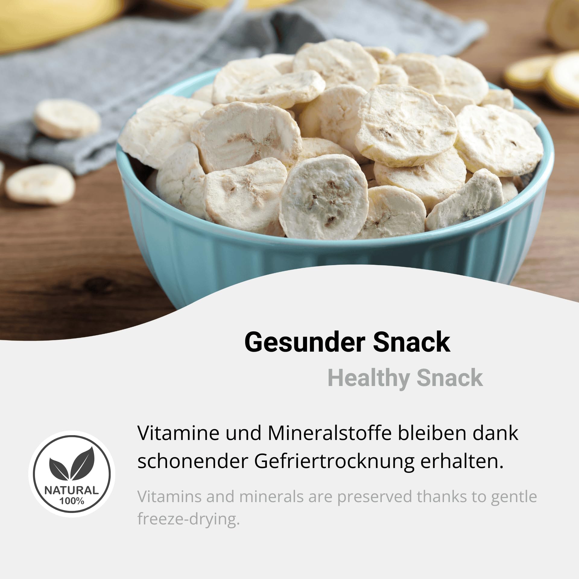 Gefriergetrocknete Bananen 750g Bananenscheiben, Knuspriger Snack in Scheiben, Ohne Zucker, Vegan