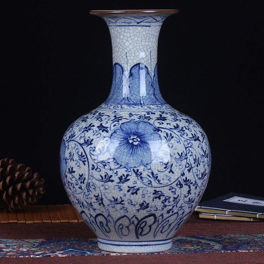 Vase en céramique lourd à effet craquelé pour décoration de salon et chambre
