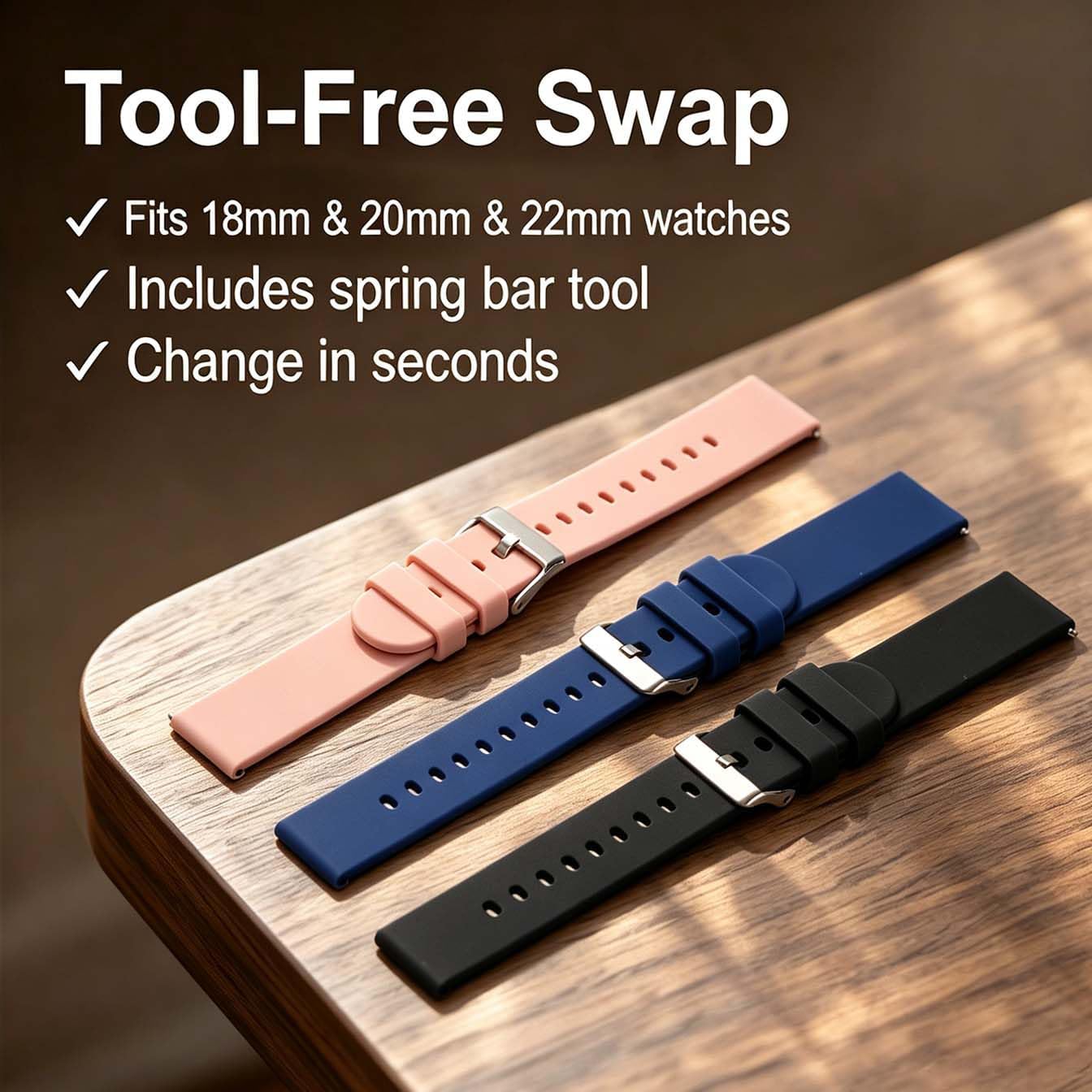 Watch Bands, Quick Release Silicone image 3