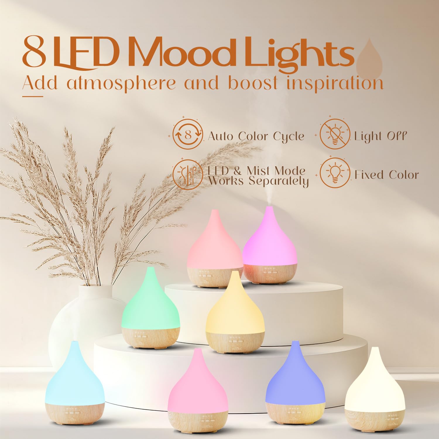 Snapklik.com : SNOWSEN Essential Oil Diffuser, 350ml Large Room Cool ...