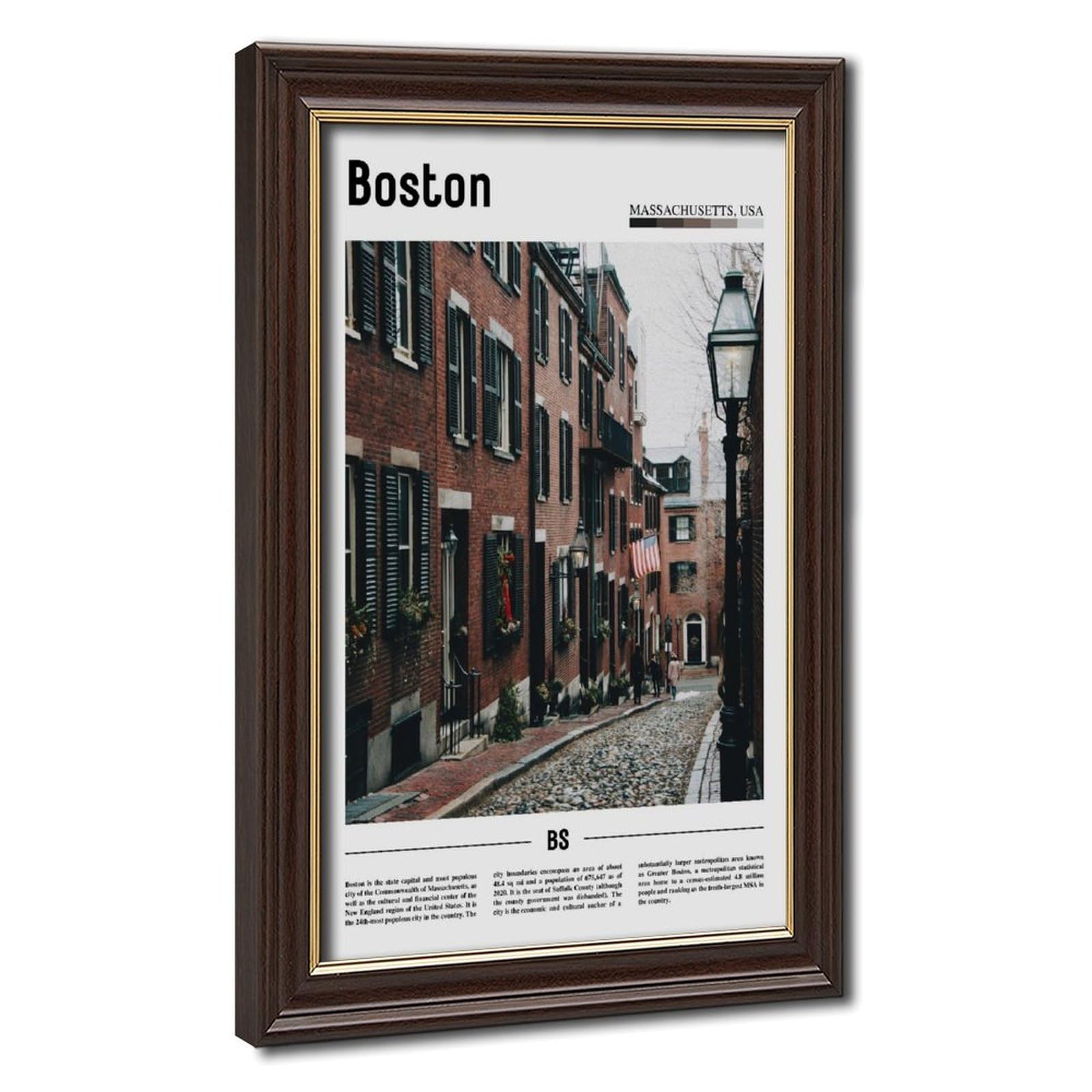 Wcyb Mokume Gane Frame Boston Massachusetts (4) The United States Of America Scenery Travel Prints Posters Canvas Deco Paintings Wall Art For Office Living Room Hangable Fra