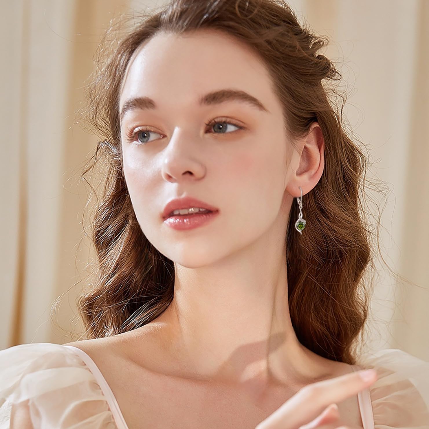 Infinity Dangle Drop Earrings for Women 925 Sterling Silver Heart Birthstone Leverback Earrings Jewelry for Her