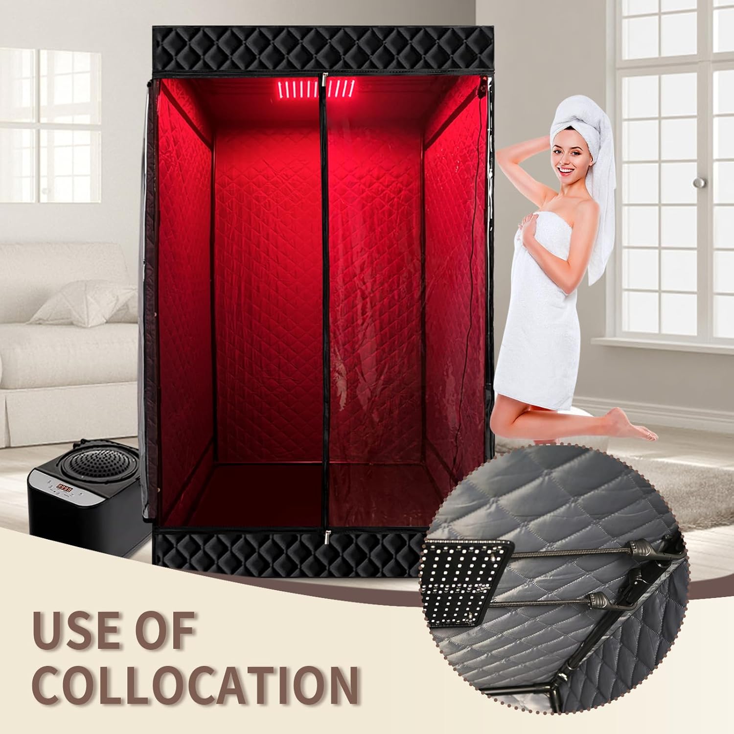 PEEKO Red Light Therapy for Body, Infrared Light Therapy Panel Lamp for Sauna Tnet, 660nm and 850nm Near Infrared LED Red Lights Therapy Device at Home for Face and Body - Image 7