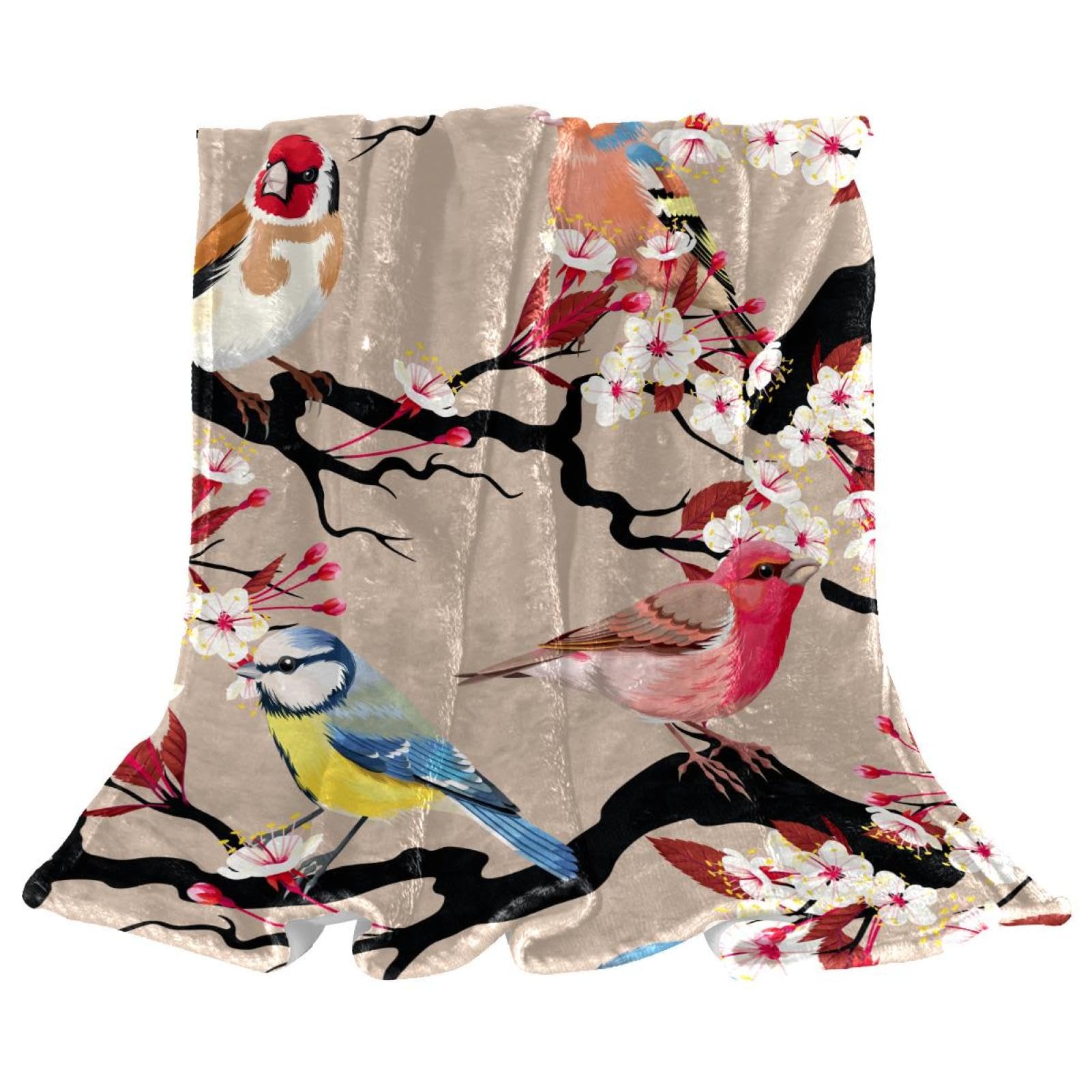 Couverture polaire oiseau plaid doux à offrir pour réchauffer le salon de vos proches