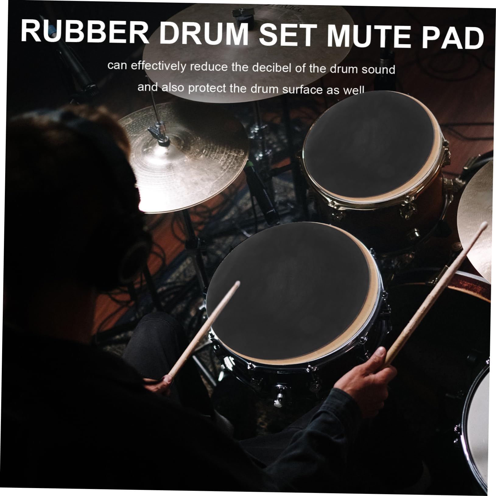 Pad de Práctica de Caja Negro de Goma para Percusión y Platillo | Madera, Reduce Armónicos y Amortigua, Accesorio para Práctica, Formato Compacto