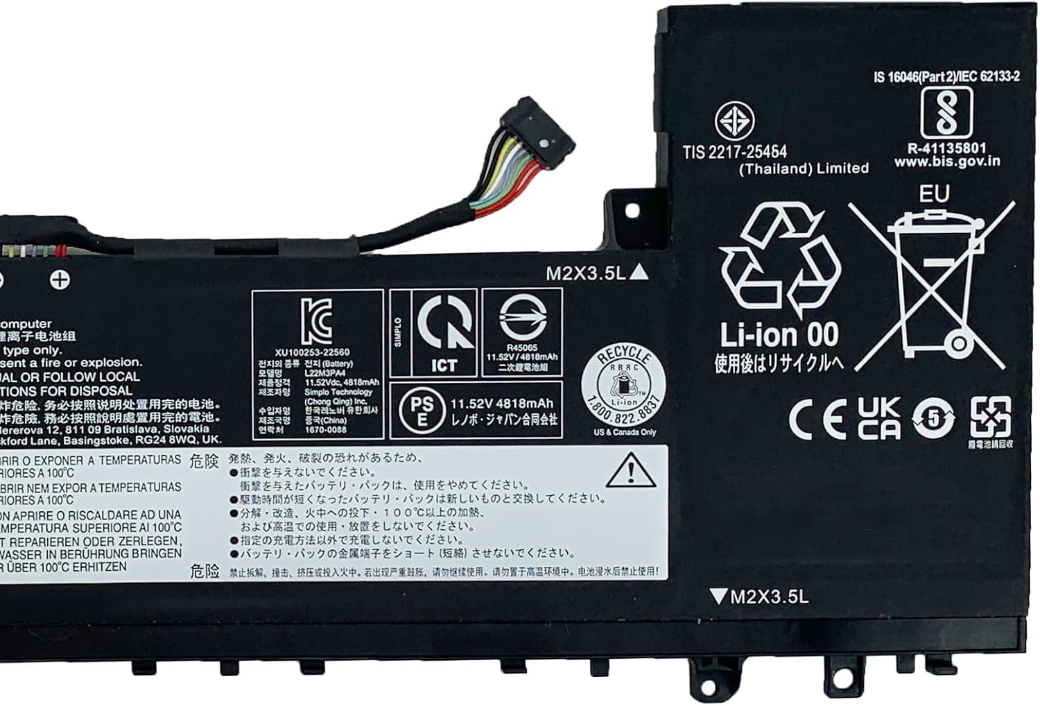 L22M3PA4 L22C3PA4 L22B3PA4 L22L3PA4 zamiennik akumulatora do laptopa Lenovo IdeaPad Slim 5-14ABR8 5-14IAH8 5-14IRL8 5-16ABR8 5-16IAH8 5-16IRL8 seria (11) 1.52V 56,6 Wh)