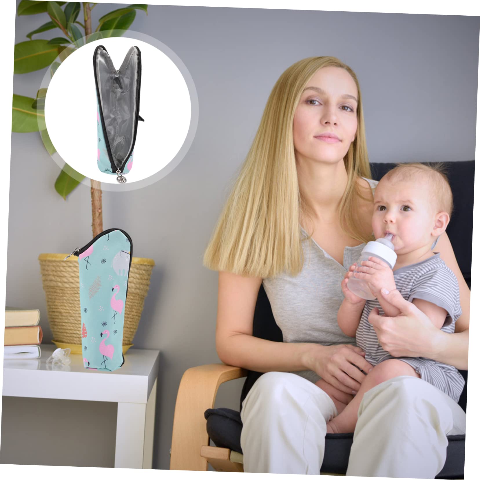 Toyvian 6pezzi Borsa Termica Per Biberon Di Sacche Isolanti Per Latte Con Manico Per Passeggiate Con Ragazzo Ragazza e Conservazione Di Bevande Materiale Flamingo
