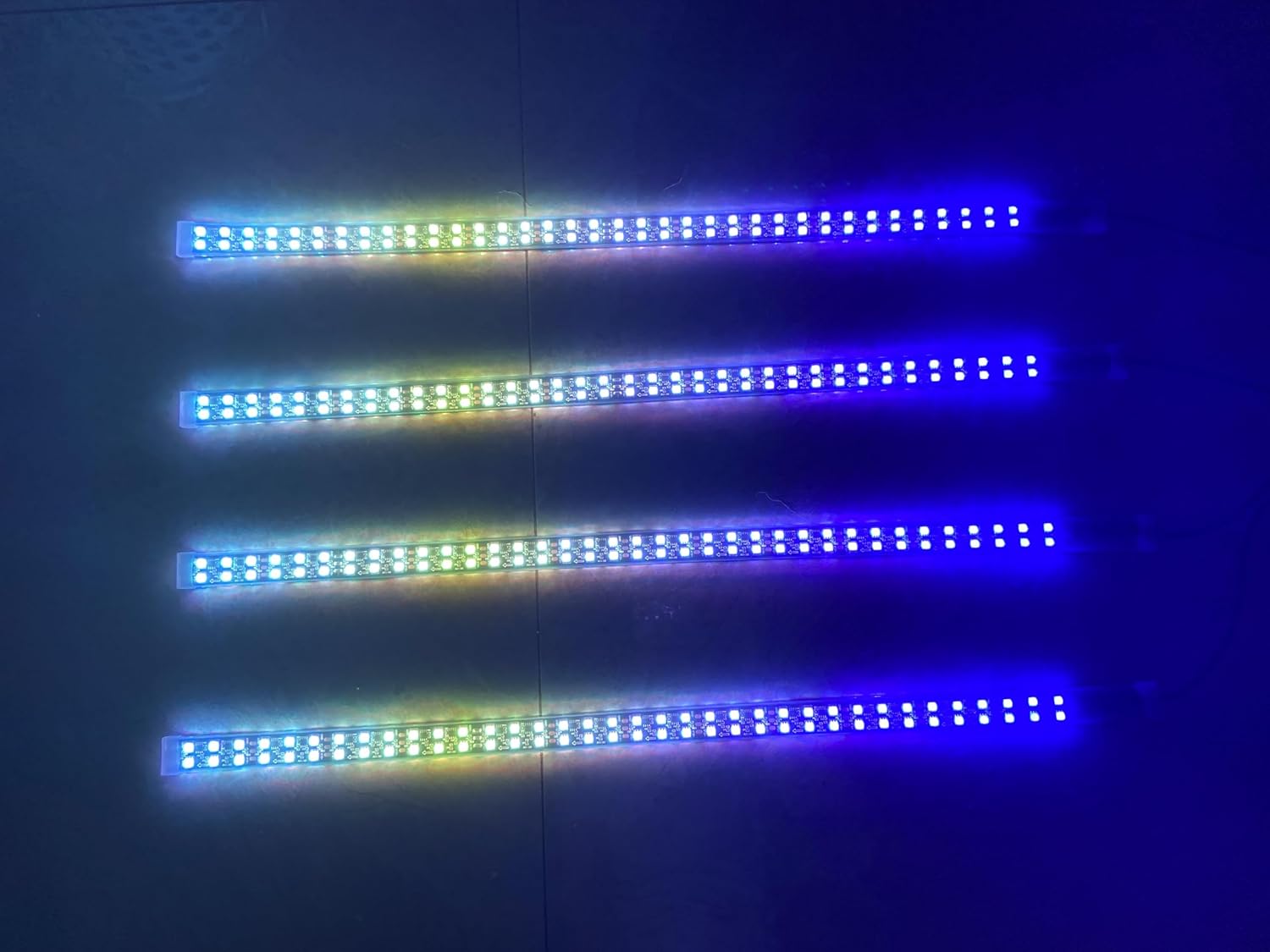 4PCS Double Row Dynamic Dual LEDs RGB Dream Color Chasing Underglow Strips Lights for Wheel Lights Slingshot Hood Car Truck Grille Bluetooth + Remote (4PCS 2FT Double Row Light Strips)